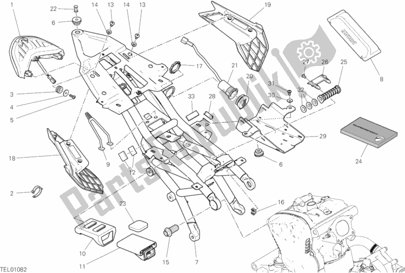 All parts for the Rear Frame Comp. Of the Ducati Supersport Thailand 950 2018